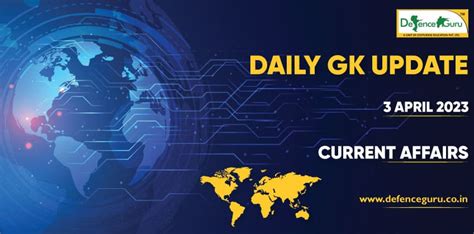 Daily Gk Update 3rd April 2023 Current Affairs