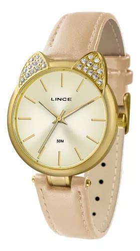 Rel Gio Feminino Lince Dourado Couro Bege Lrc L C Tx Parcelamento