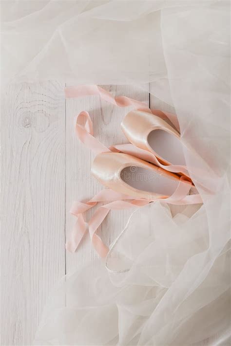 Professional Dance Shoes Ballet Concept Pointes On White Background