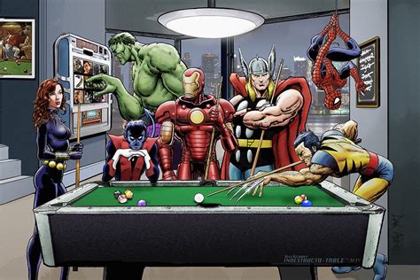 Afterhours Superheroes Play Pool Art Print A1 594x841mm234x331