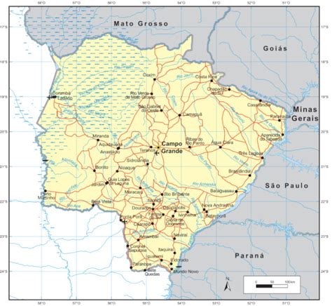 Mato Grosso Do Sul State Regions Map Stock Illustration Illustration Of