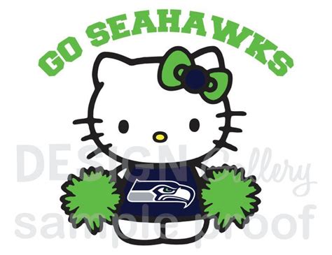 seahawk hello kitty | Seattle Seahawks Hello Kitty Cheerleader Go by designgallery, $3.00 ...