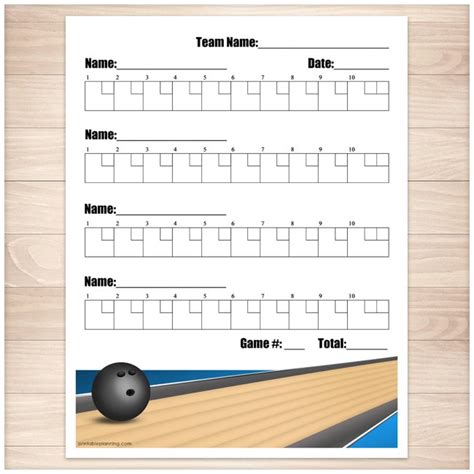 Free Printable Printable Bowling Score Sheet