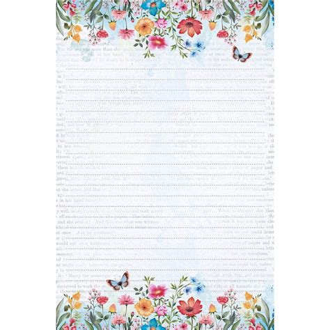 Folha De Papel De Carta - Papel de Carta Litoarte Coleção Flores Do Campo C/05 Folhas PEC040 ...