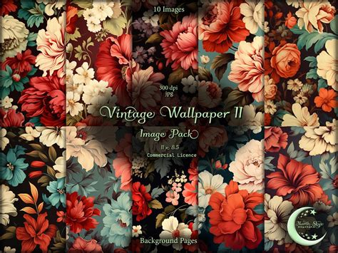 Vintage Wallpaper 2, Digital Paper, Vintage Paper, Instant Download ...