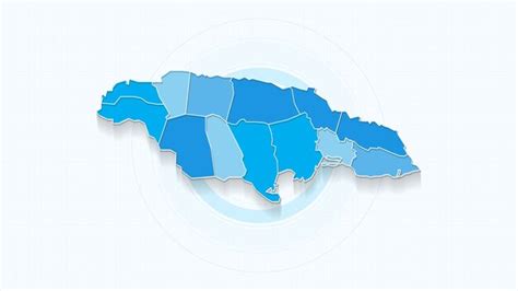 Mapa Azul De Jamaica Mapa De Jamaica Con Las Fronteras De Los Estados