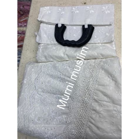 Jual Mukena Dewasa Katun Paris Putih Rempel Mukena Putih Rempel