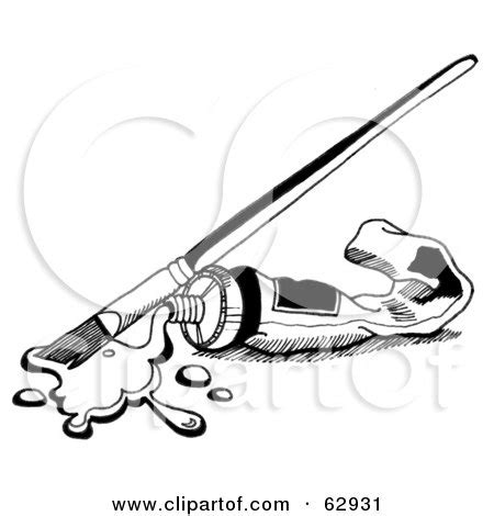 Royalty-Free (RF) Clipart Illustration of a Black And White Brush ...