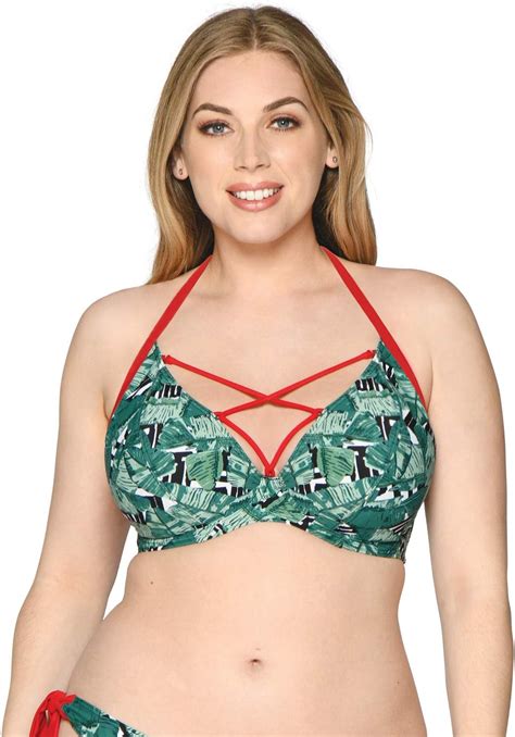 Curvy Kate Women S Paradise Halterneck Bikini Top Palm Print E Buy