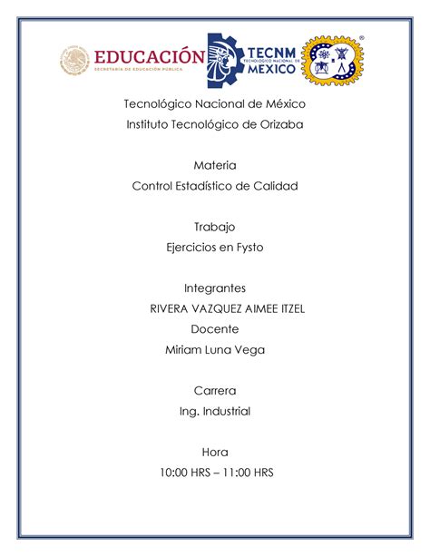 Ejercicios DE Fysto Tarea Tecnológico Nacional de México Instituto