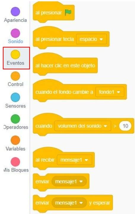 Segundo Paso Eventos Y Apariencia Programando En Ciencias Naturales