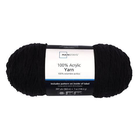 Mainstays Medium Acrylic Black Yarn 7 Oz 397 Yards Walmart