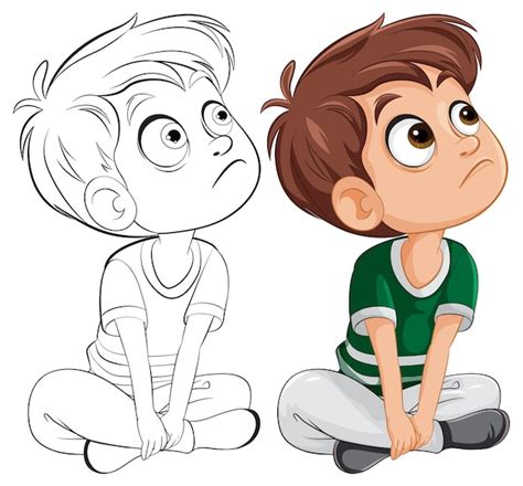 Free Vector | Curious Boys Looking Upward Illustration