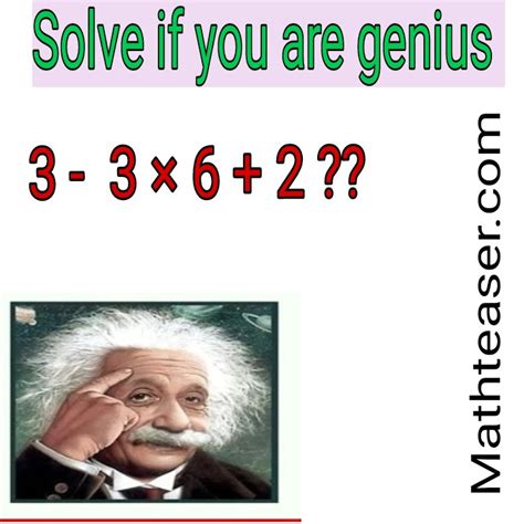 Solve If You Are Genius IQ Test Math Teaser Math Lovers Cafe