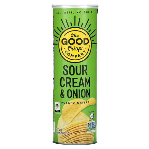 The Good Crisp Company Potato Crisps Sour Cream Onion 5 6 Oz 160 G