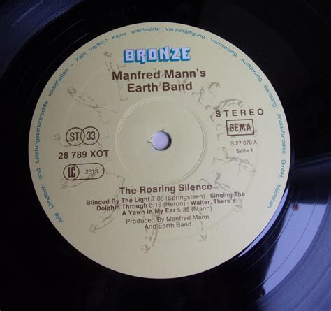 LP MANFRED MANN S EARTH BAND THE ROARING SILENCE EX W Germany