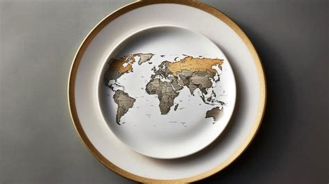 Premium Photo | A plate with a map of the world on it