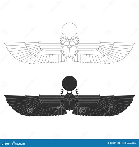 Icône Vectorielle Monochrome Ensemble Avec L ancien Symbole égyptien