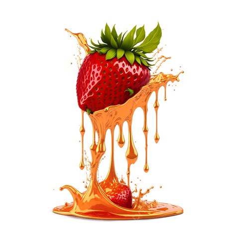 3d Strawberry With Splash Effect 3d Strawberries Realistic Splash