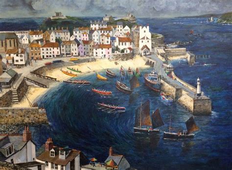 St Ives Harbour Jeremy King Seaside Art Caribbean Art British Art