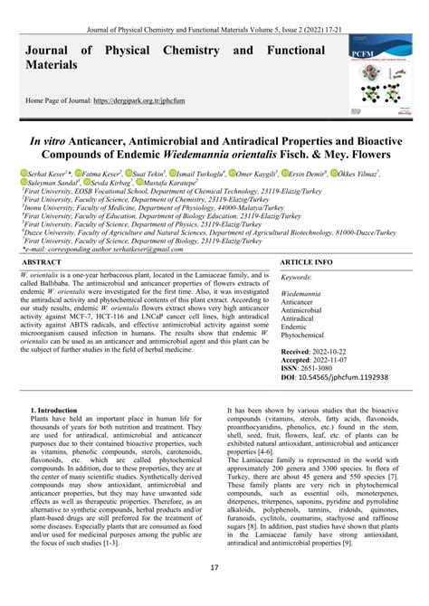 Pdf In Vitro Anticancer Antimicrobial And Antiradical Properties And