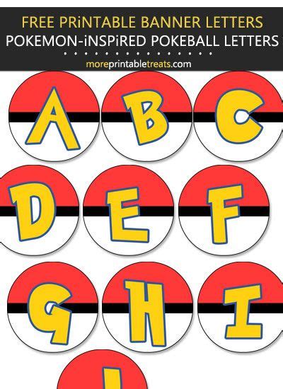 Pokeball Party Banner Letters Party Banner Letters Pokemon Party