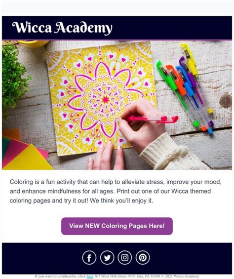 Wicca Academy New Wiccan Adult Coloring Pages Milled