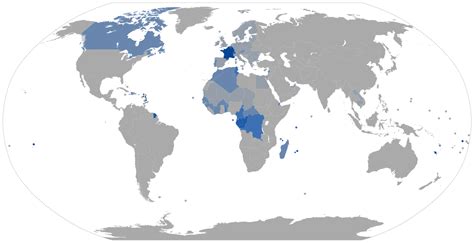 Geographical Distribution Of French Speakers Wikipedia