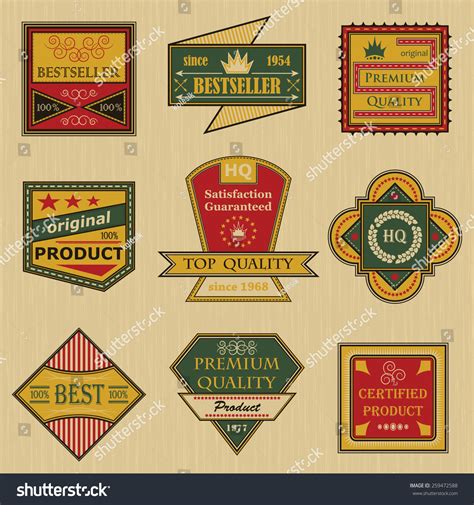 Premium Quality Labels Set Retro Vintage Stock Vector Royalty Free