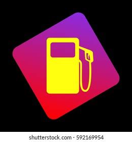 Gas Pump Sign Vector Yellow Icon