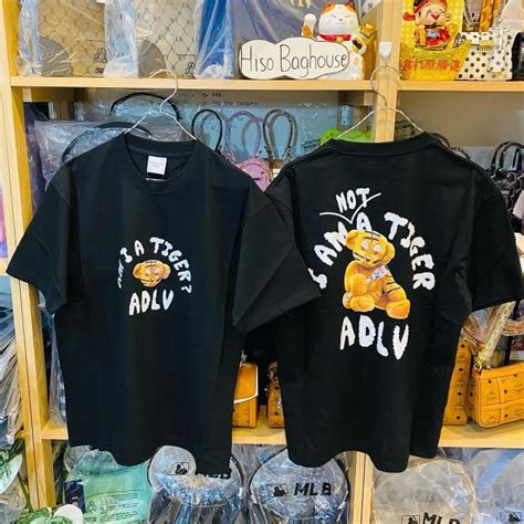 แท้💯adlv Tiger Teddy Bear Doll Short Sleeve T Shirt Black Th