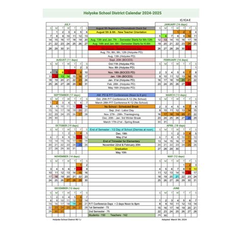 2024 2025 School Calendar Holyoke School District