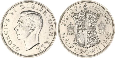 Großbritannien Half Crown 1940 George VI 1936 1952 UNC MA Shops