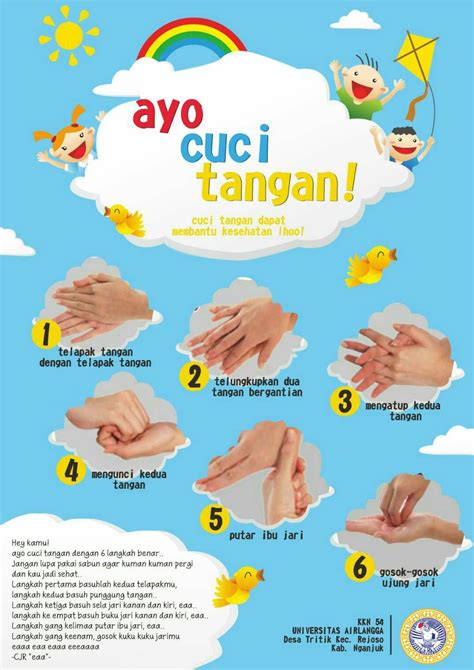 Poster Cuci Tangan 6 Langkah – Amat