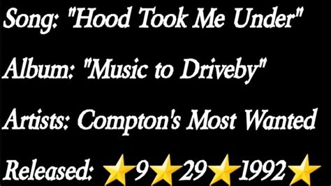 Compton S Most Wanted Hood Took Me Under Lyrics Explicit Youtube