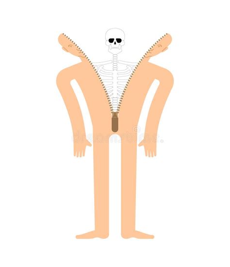 Skeleton Inside Person. Skeleton Climbs Out of Man Stock Vector ...