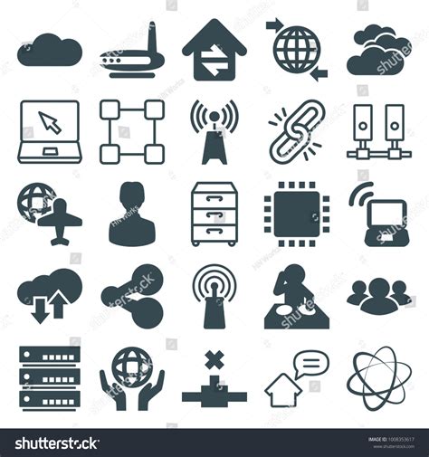 Network Icons Set 25 Editable Filled Stock Vector Royalty Free