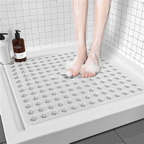 Xiyunte Square Shower Mat Non Slip Anti Mould X Cm Hangable Shower