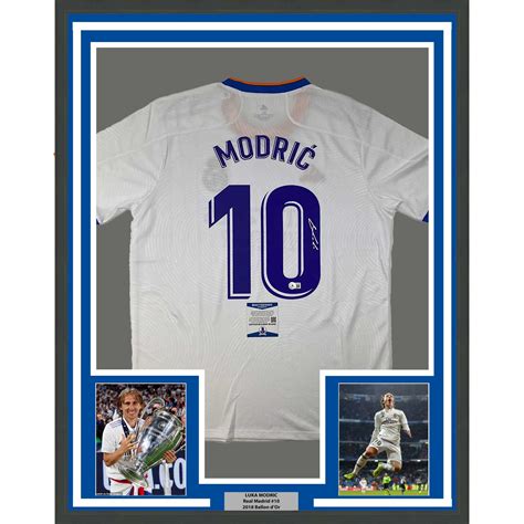 Framed Autographed/Signed Luka Modric 33x42 Real Madrid White Soccer ...