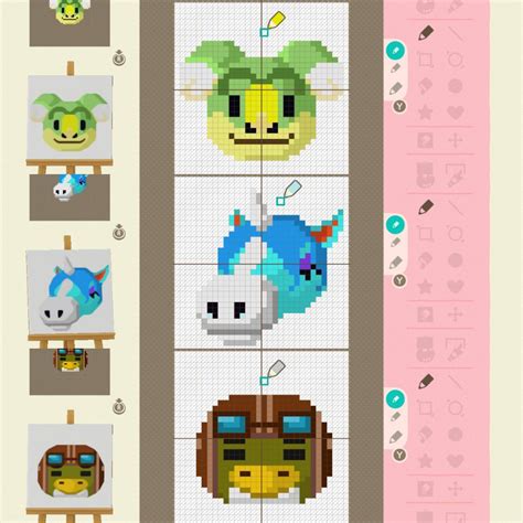 pixel art  animal crossing animal crossing face paint design grid