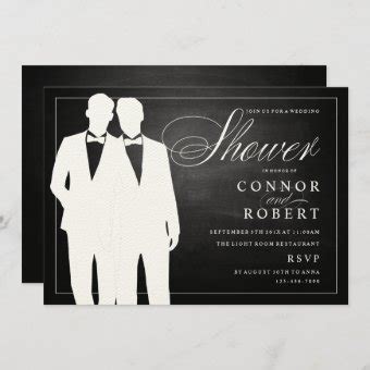 Gay Couple Wedding Shower Invitation Chalkboard Zazzle