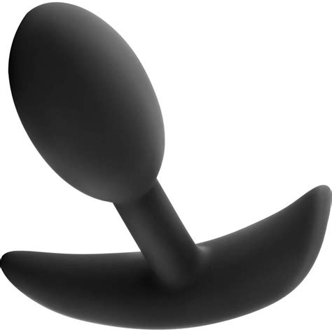 Blush Anal Adventures Platinum Silicone Vibra Slim Plug Small Black GentleVibe