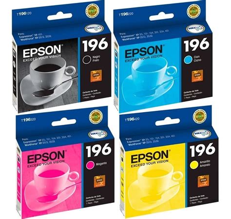 Pack 4 Tintas Epson 196 Original Xp 401 411 Wf 2512 2532 Cuotas Sin