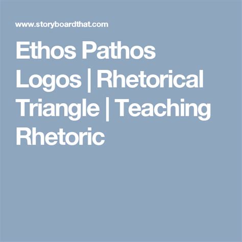 Rhetorical Ethos Pathos Logos