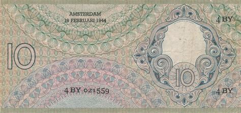 Niederlande Gulden Geldschein Banknote Netherlands Tien Gulden