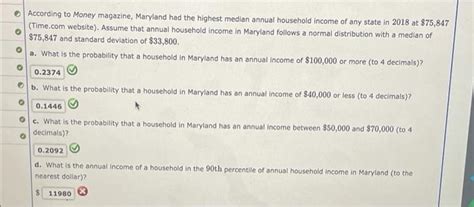 Solved According To Money Magazine Maryland Had The Highest