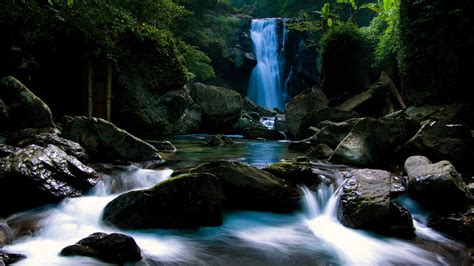 Wallpaper Landscape Forest Waterfall Rock Nature River