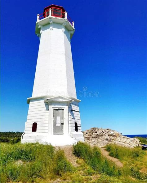 Louisbourg lighthouse , stock photo. Image of monument - 241080360