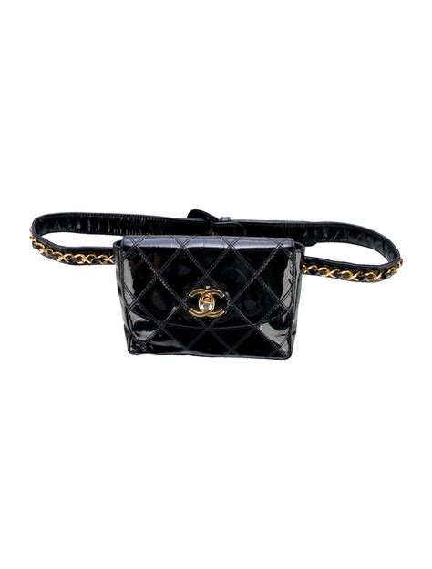 Chanel Vintage Quilted Belt Bag Black Waist Bags Handbags