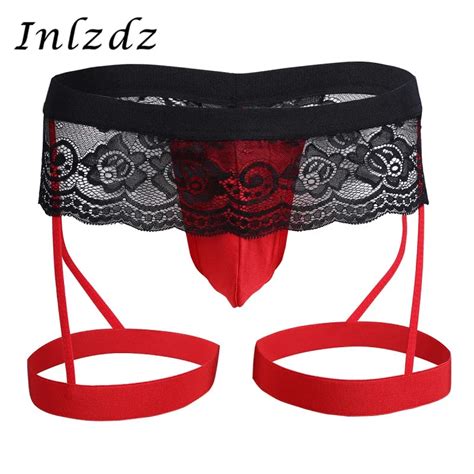 Cuecas de lingerie sexy masculina cueca de renda g string gays cuecas de biquíni sexy